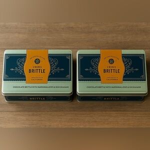 Williams Sonoma S'mores Brittle Tin Set-empty